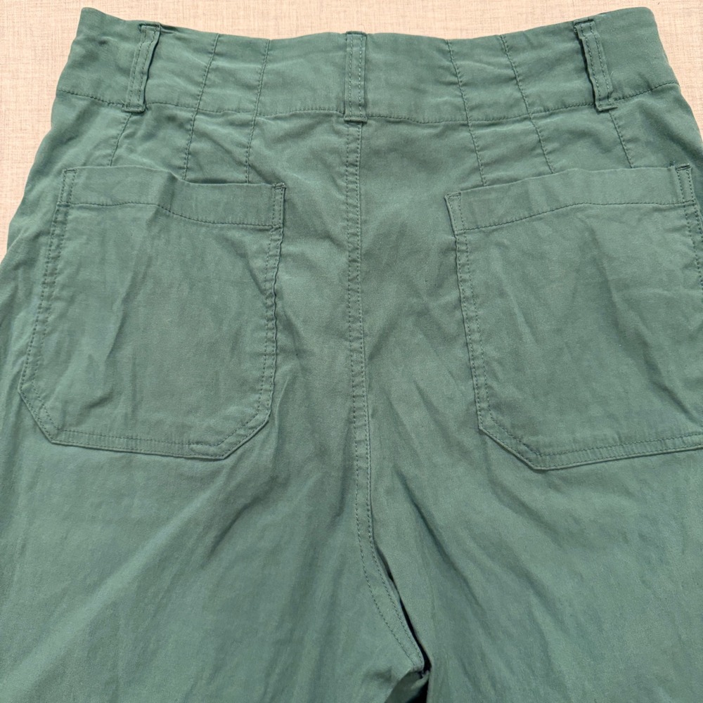 Maeve The Colette Wide Leg Pants Green High Rise Cropped Size 32 Anthropologie - Picture 9 of 13